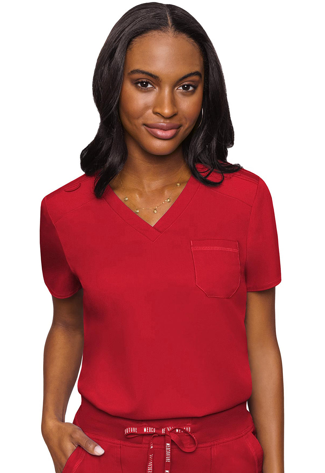 MED COUTURE TOUCH COLLECTION V NECK TUCK IN TOP