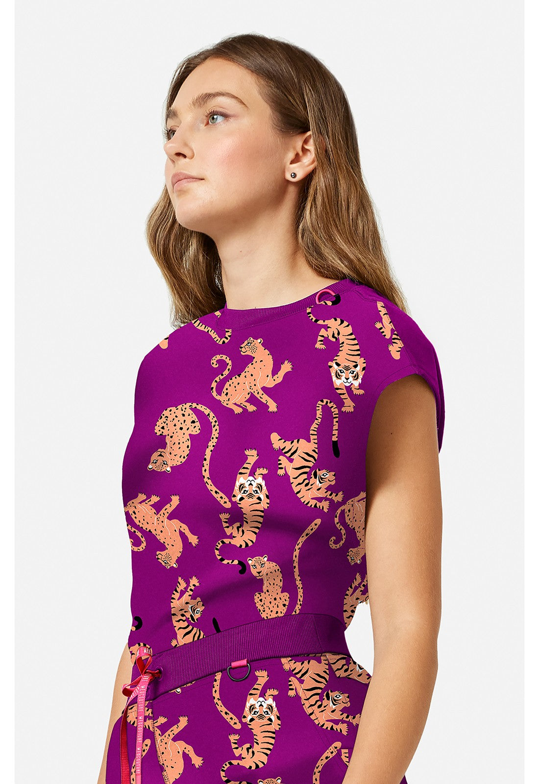 MED COUTURE AMP COLLECTION HIGH COLLAR PRINT TOP