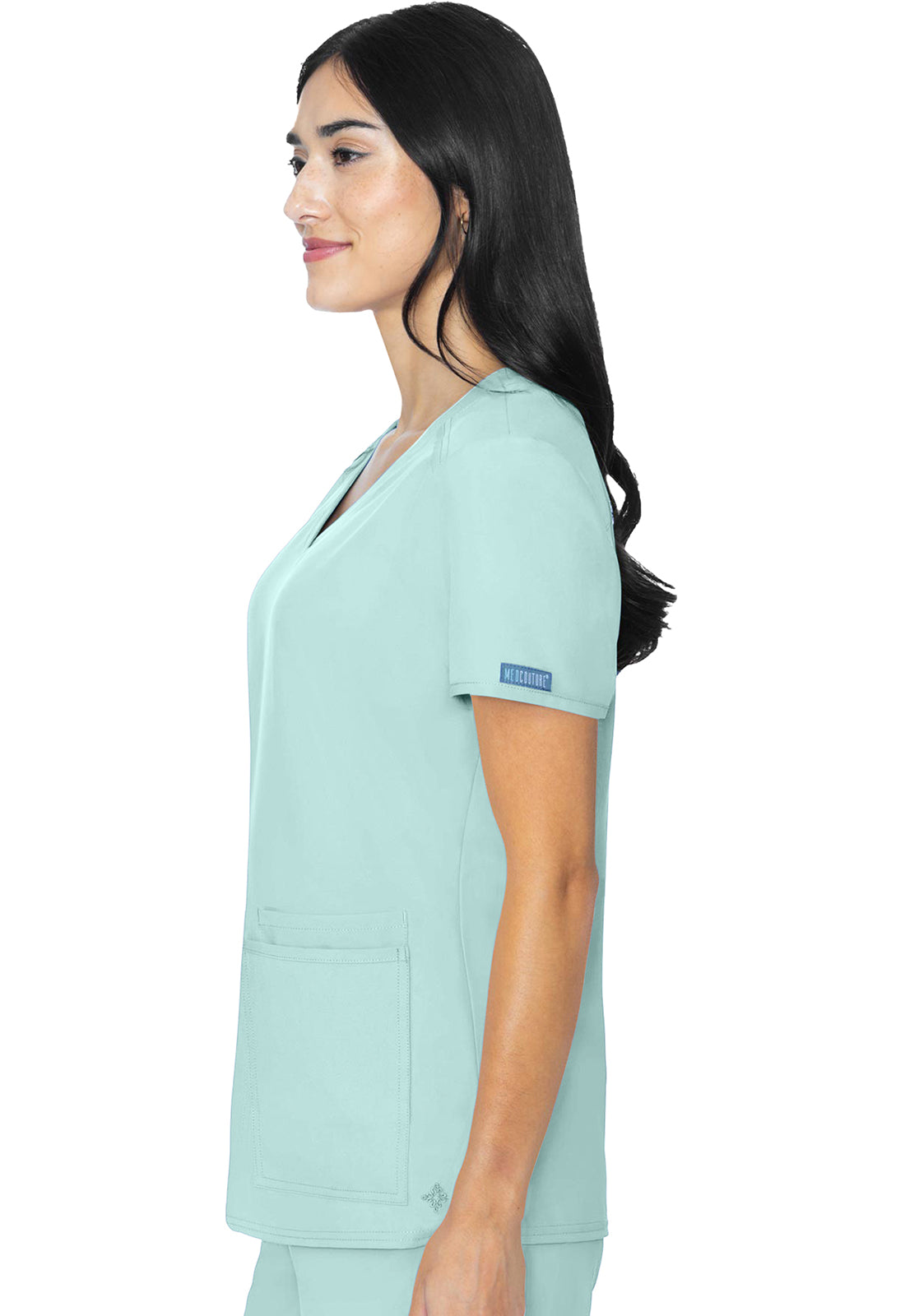 MED COUTURE INSIGHT 3 POCKET TOP ARCTIC AQUA