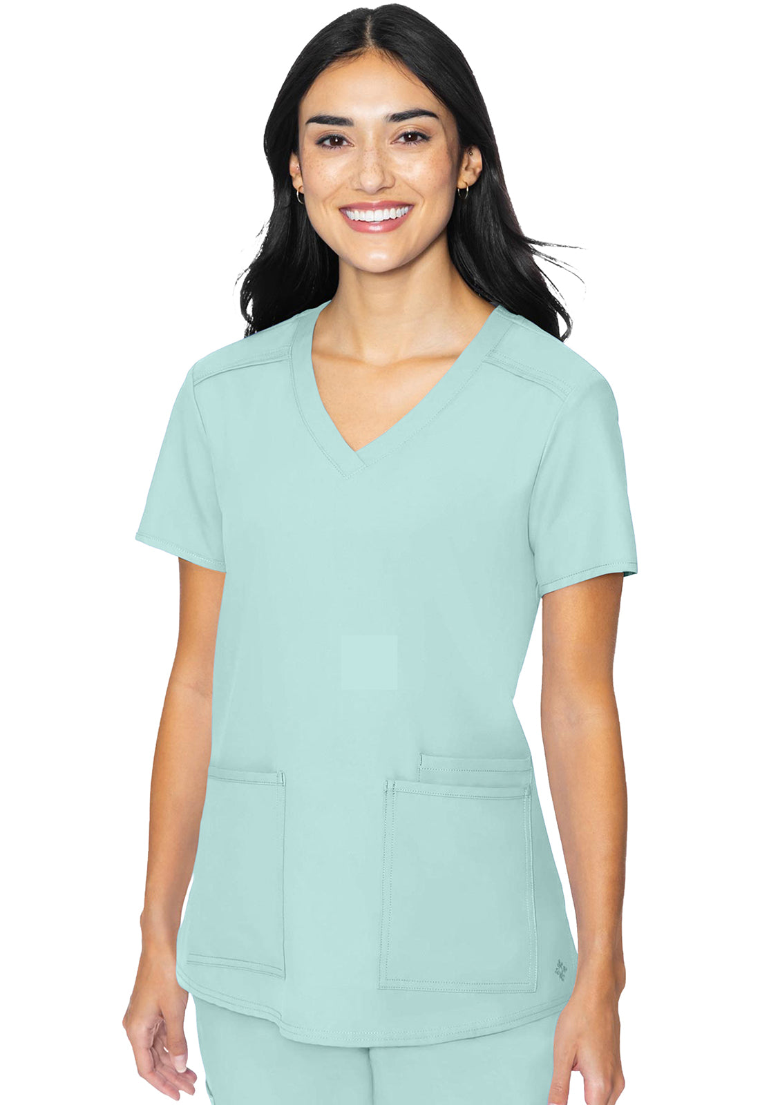 MED COUTURE INSIGHT 3 POCKET TOP ARCTIC AQUA