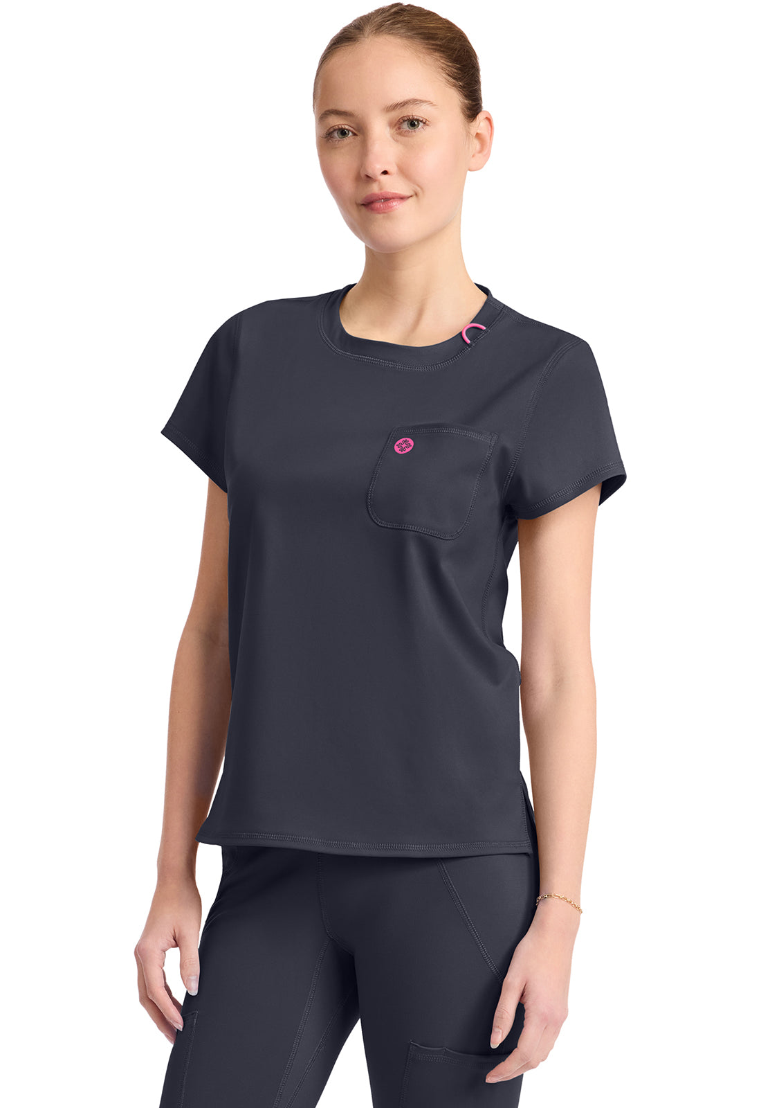 MED COUTURE AMP KNIT SOFT TOUCH CREW NECK TEE