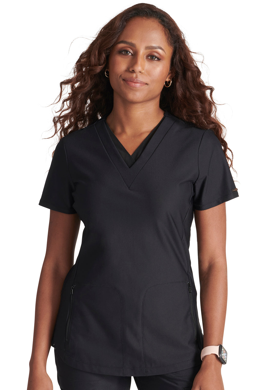 FORM V NECK ZIPPER POCKET TOP