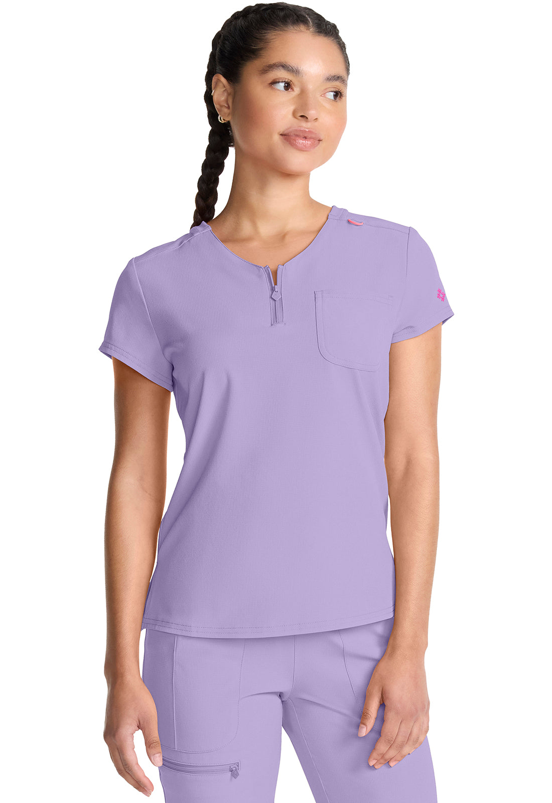 MED COUTURE AMP COLLECTION 1/4 ZIP TUCKABLE TOP