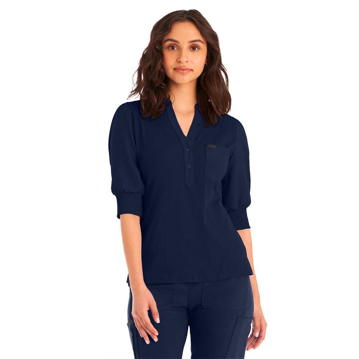 LANDAU FORWARD 3/4 SLEEVE RIBBED TOP