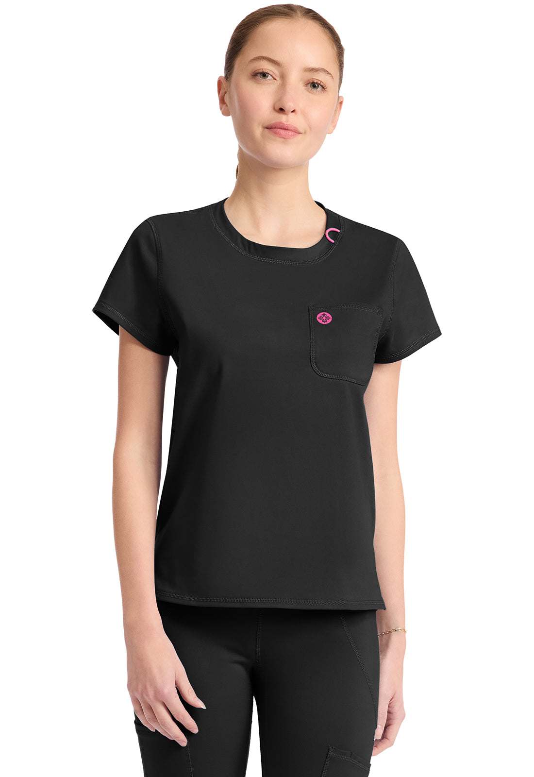 MED COUTURE AMP KNIT SOFT TOUCH CREW NECK TEE