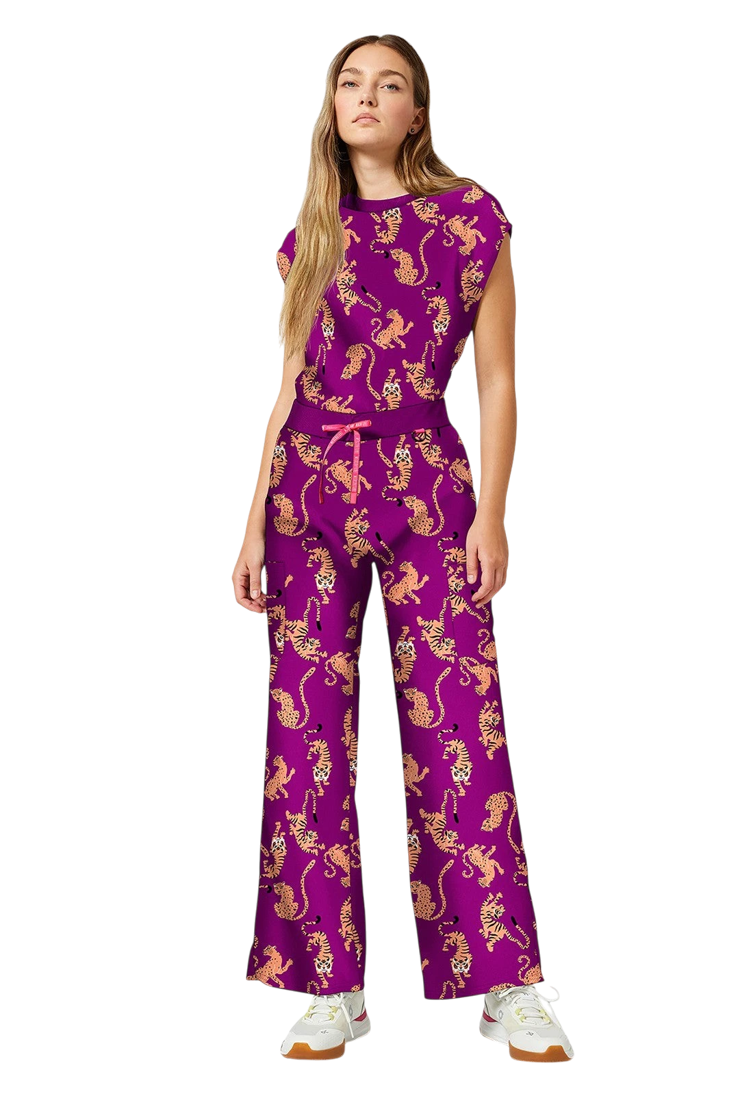 MED COUTURE AMP COLLECTION WIDE LEG PRINT PANT