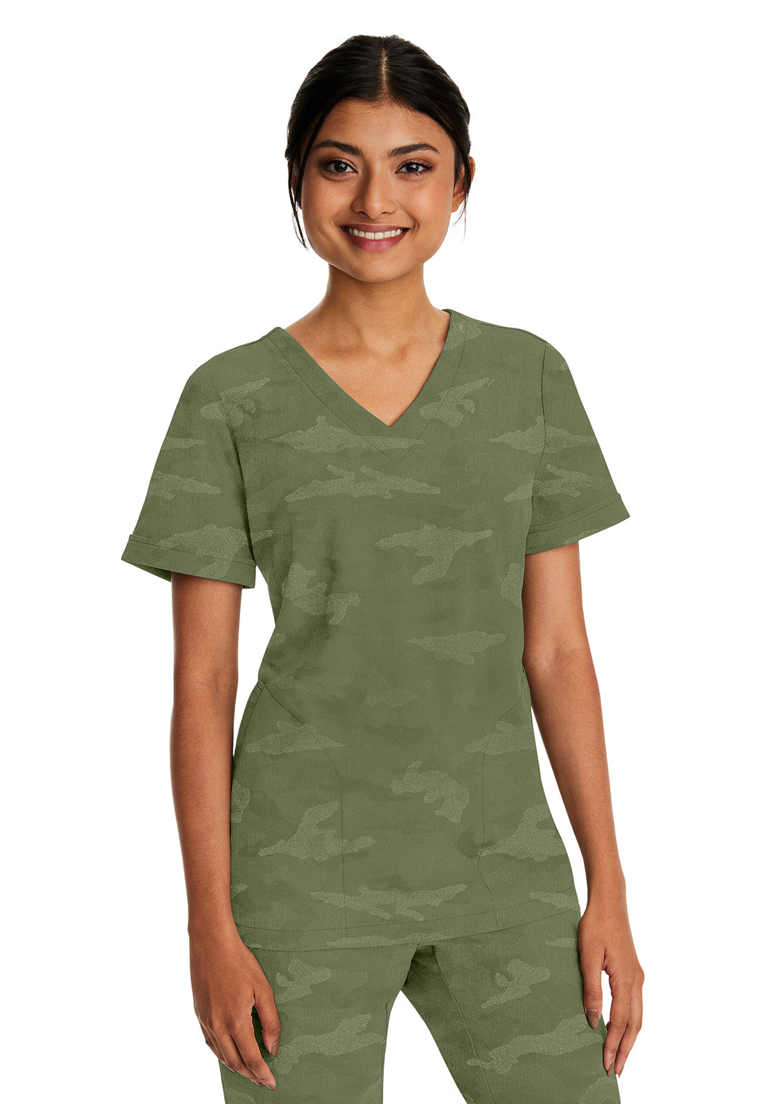 HEALING HANDS CAMO V NECK