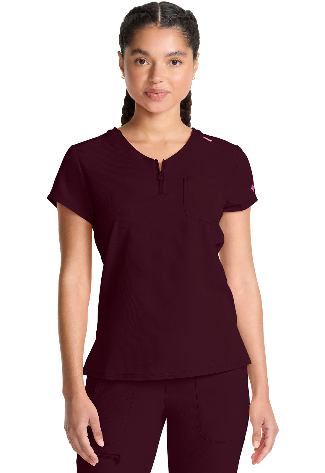 MED COUTURE AMP COLLECTION 1/4 ZIP TUCKABLE TOP