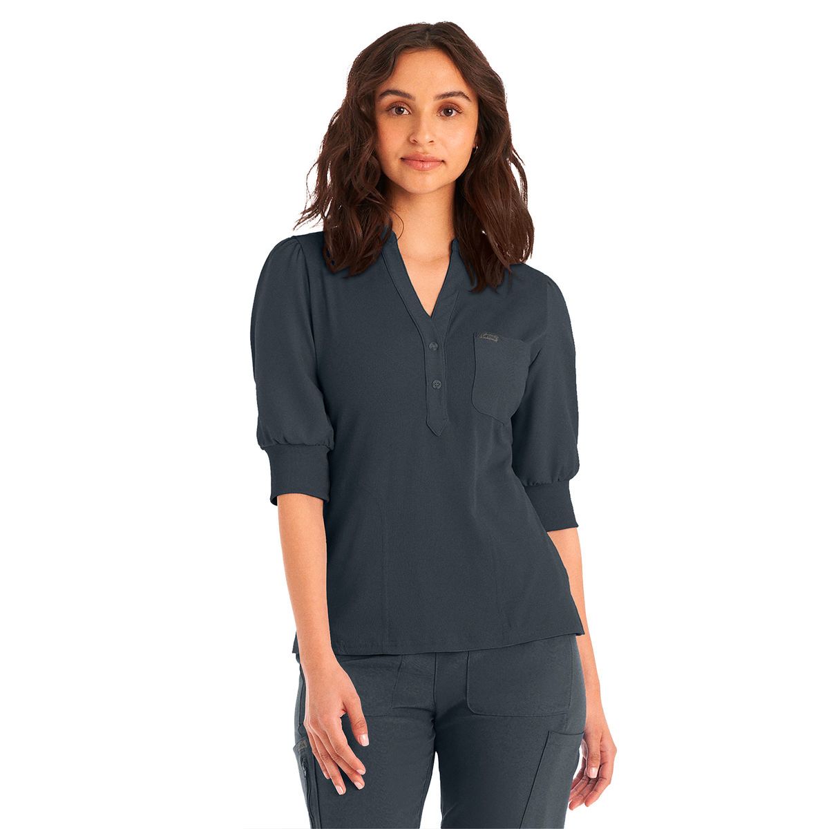 LANDAU FORWARD 3/4 SLEEVE RIBBED TOP