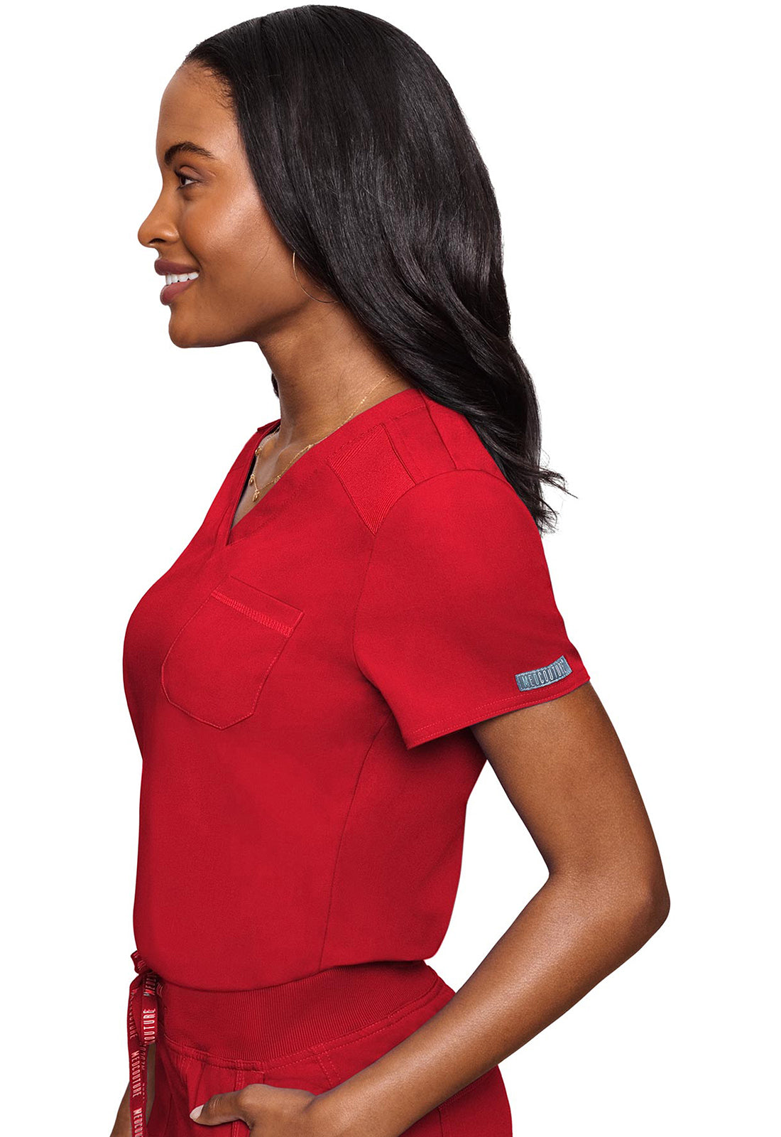 MED COUTURE TOUCH COLLECTION V NECK TUCK IN TOP