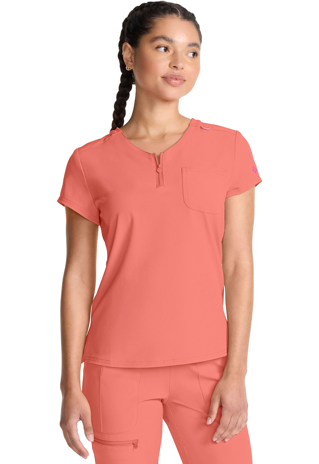 MED COUTURE AMP COLLECTION 1/4 ZIP TUCKABLE TOP
