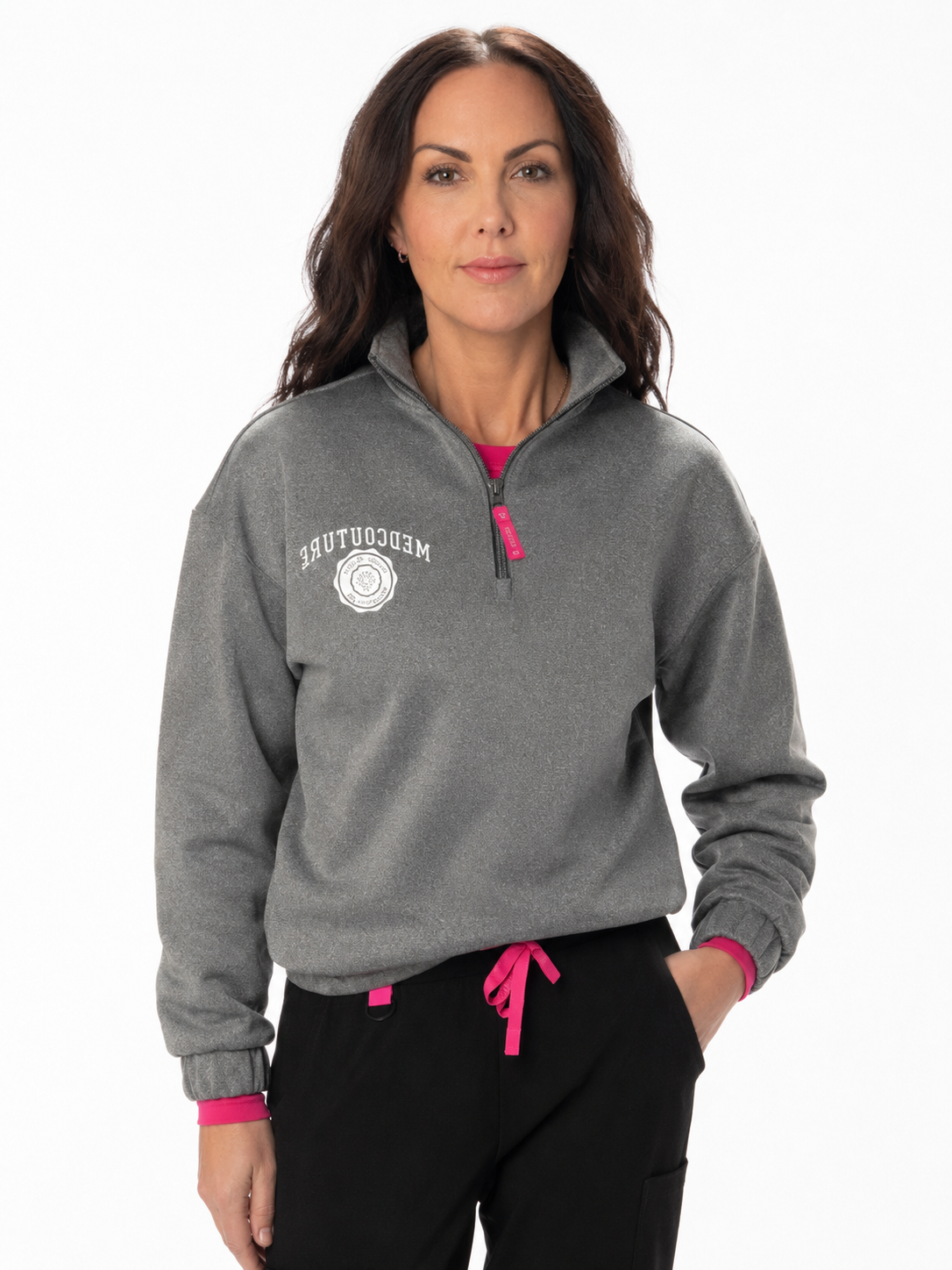 MED COUTURE LIFESTYLE HALF ZIP PULLOVER