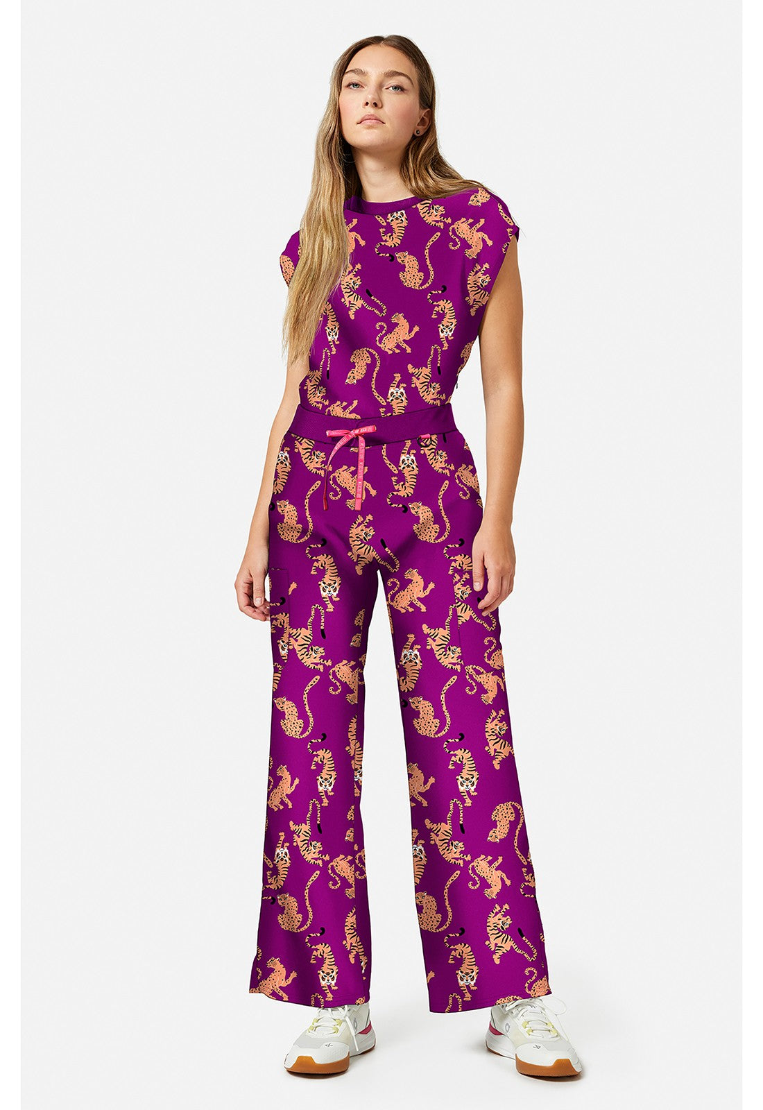 MED COUTURE AMP COLLECTION WIDE LEG PRINT PANT