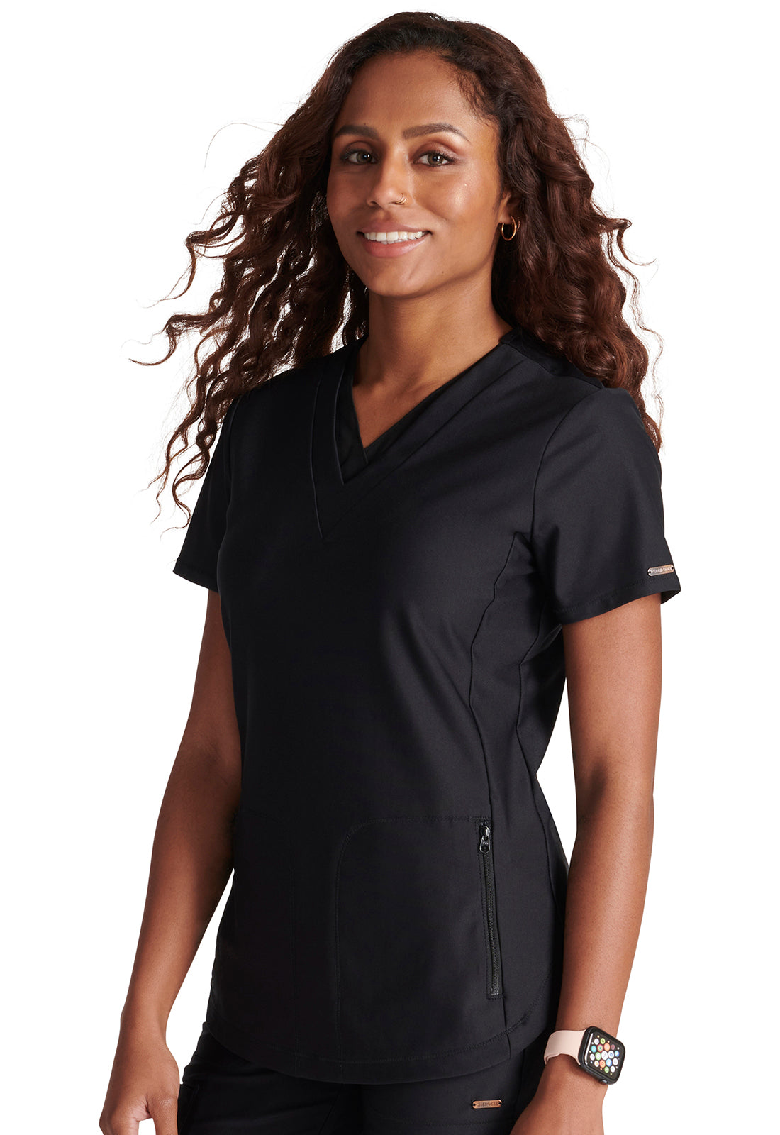 FORM V NECK ZIPPER POCKET TOP
