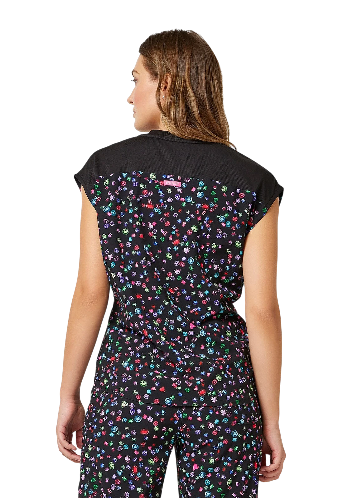 MED COUTURE AMP COLLECTION HIGH COLLAR PRINT TOP